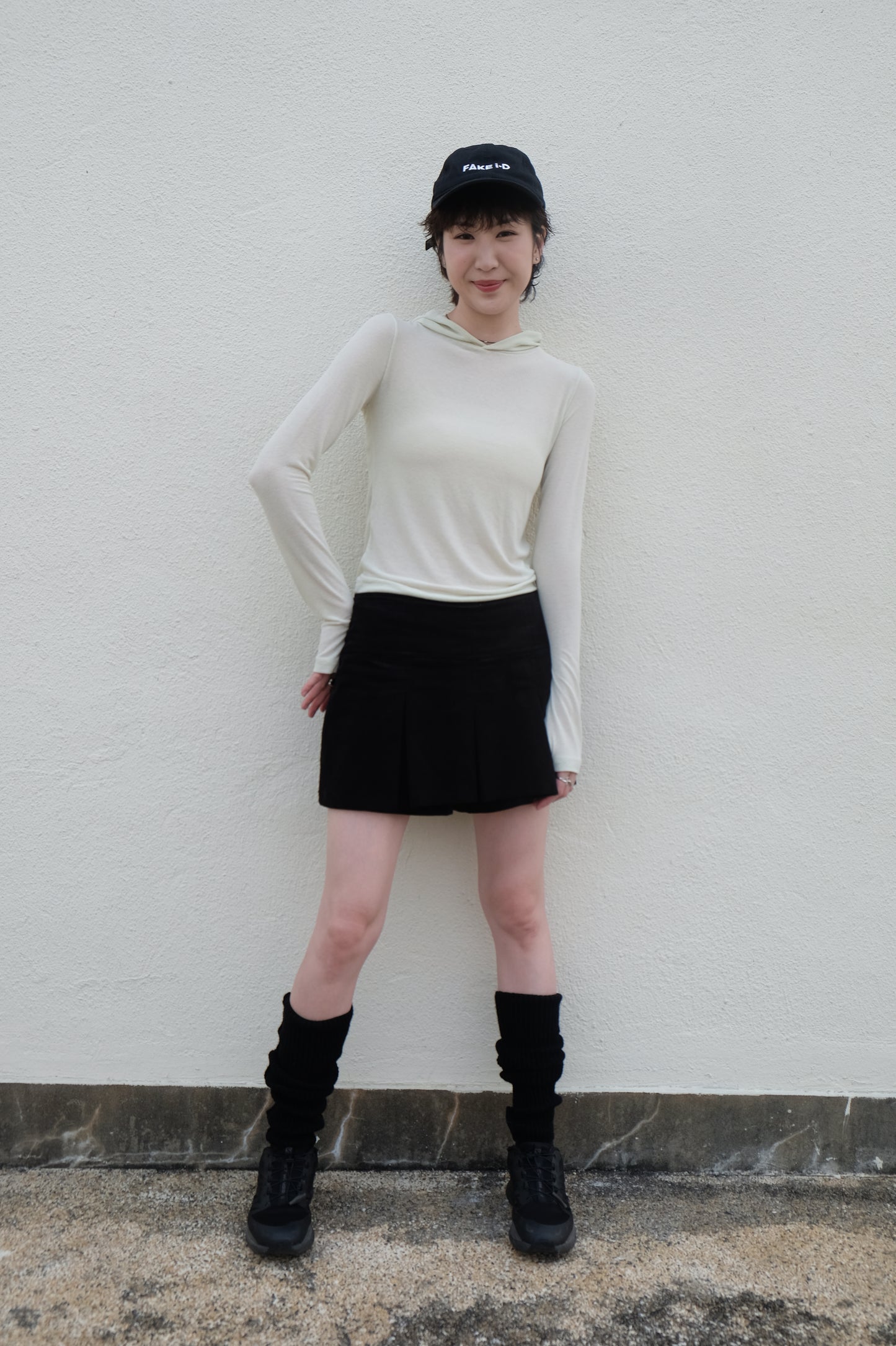 Double-layer Pleated Tennis Skorts (Black/ Camel)