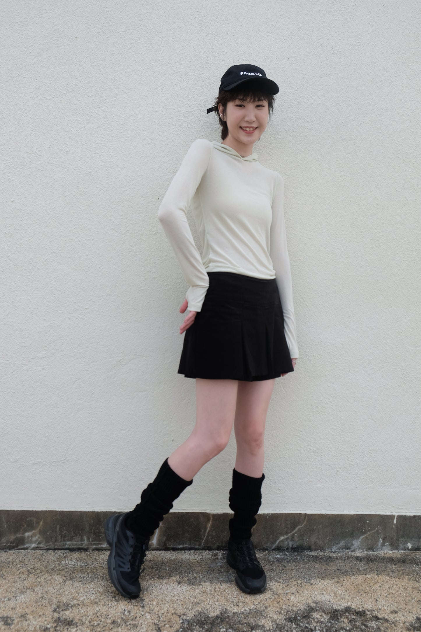Double-layer Pleated Tennis Skorts (Black/ Camel)