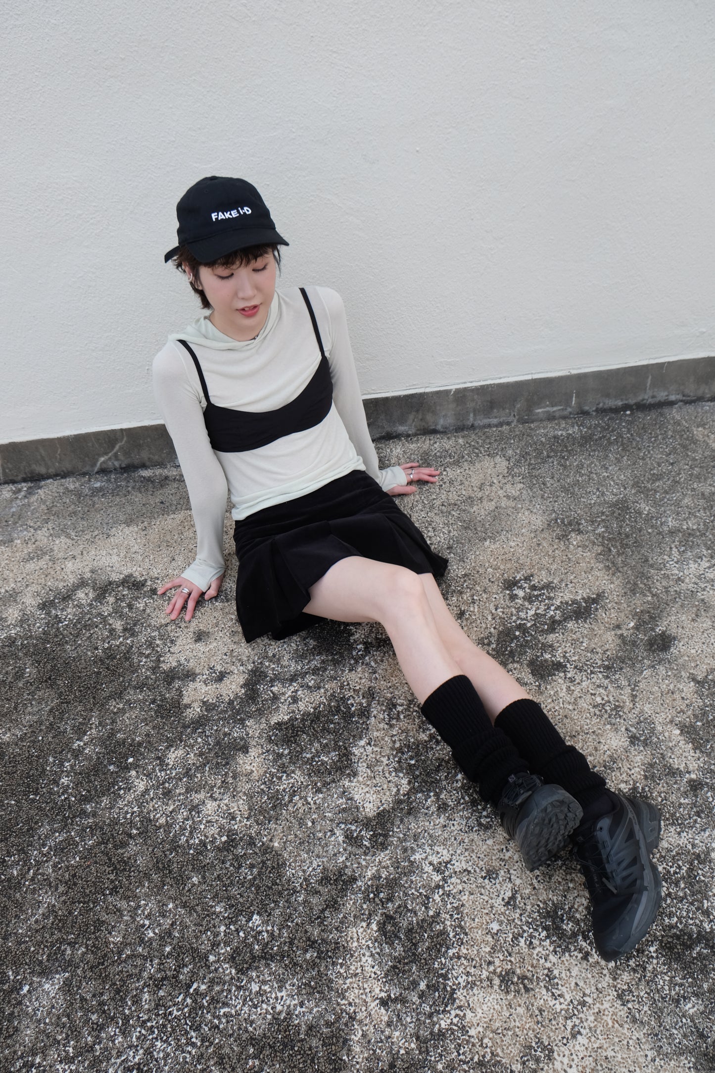 Double-layer Pleated Tennis Skorts (Black/ Camel)