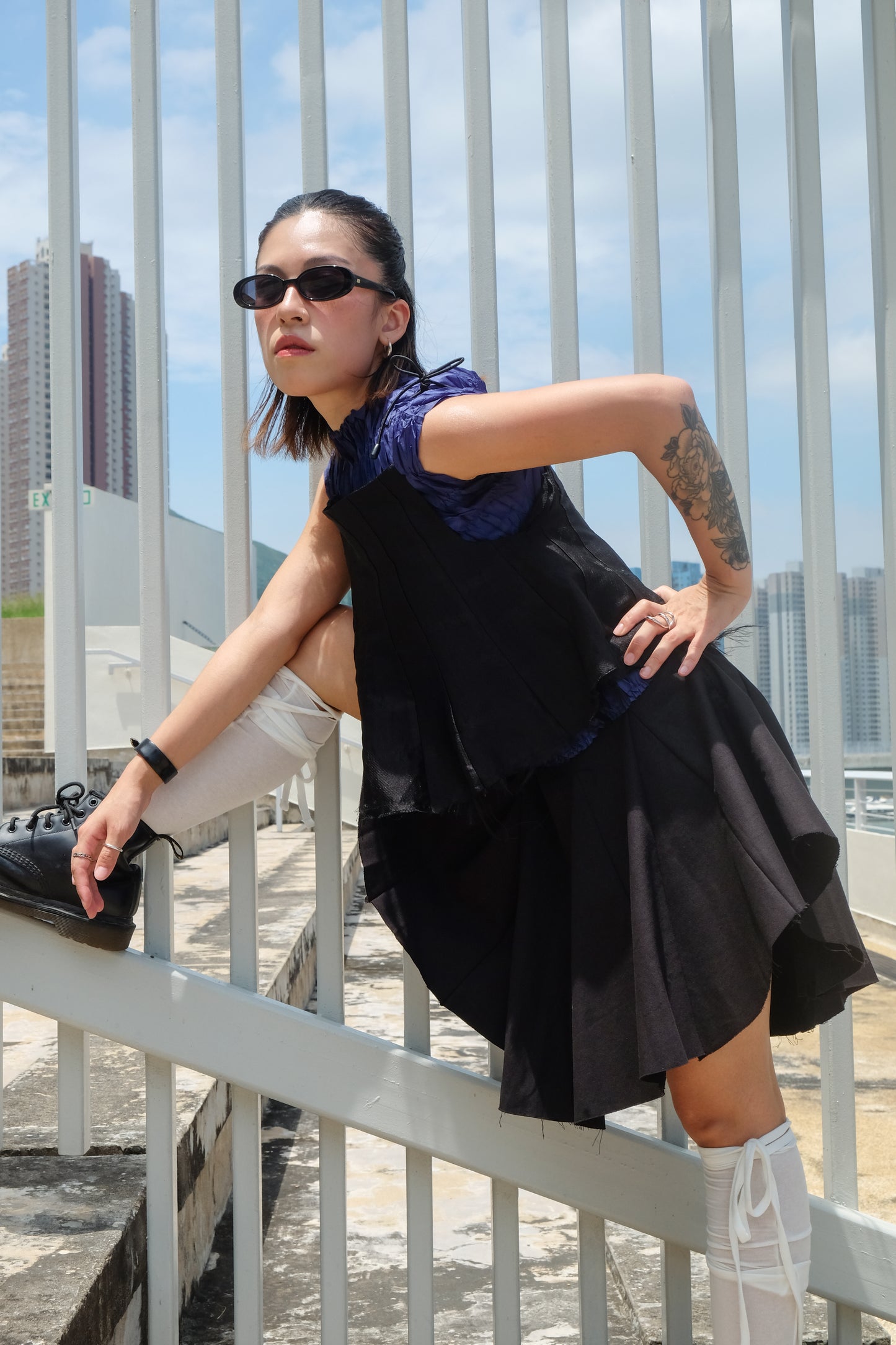 "Jackie" Raw Edge Flare Skirt