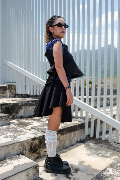 "Jackie" Raw Edge Flare Skirt