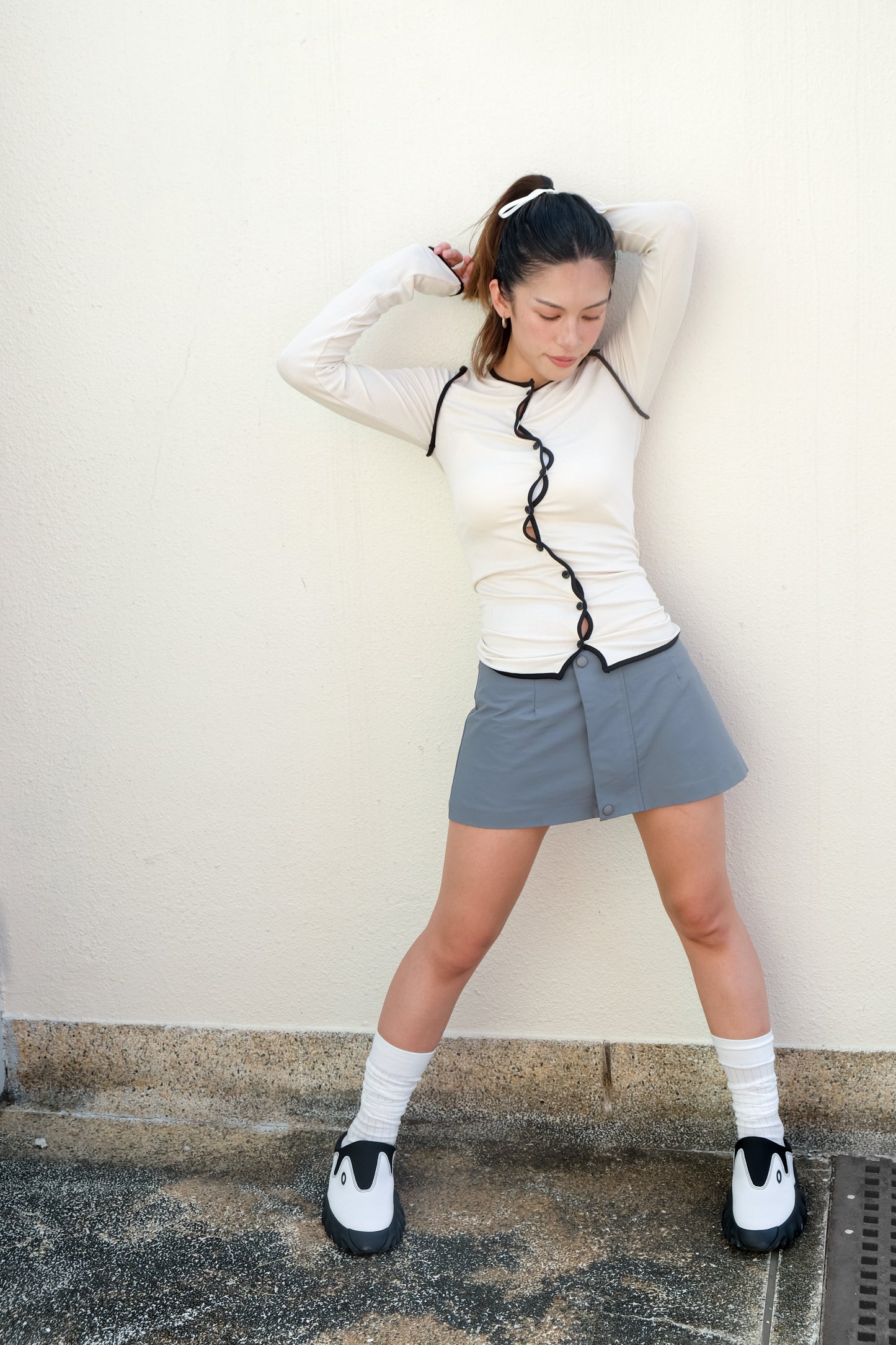 "Emma" Layering A-line Skirt (Gray)