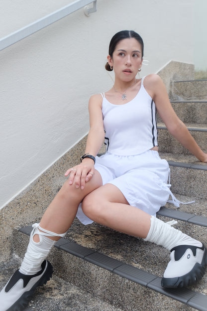 ✨推！"Ballet Boy" Ribboned Shorts (White)