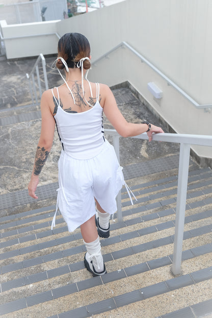 ✨推！"Ballet Boy" Ribboned Shorts (White)