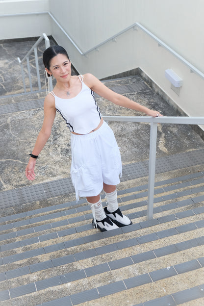 ✨推！"Ballet Boy" Ribboned Shorts (White)
