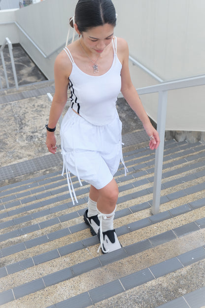✨推！"Ballet Boy" Ribboned Shorts (White)
