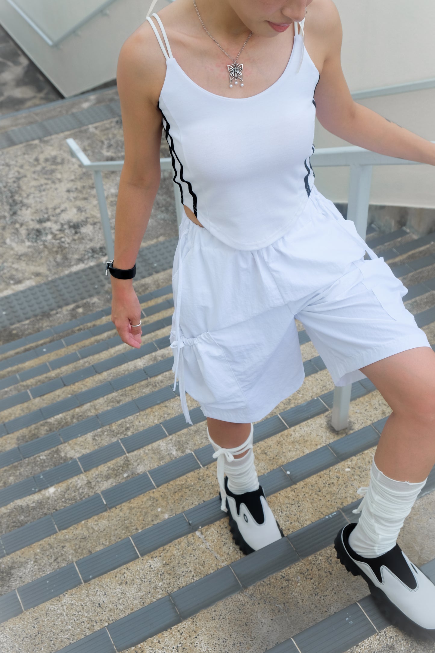 ✨推！"Ballet Boy" Ribboned Shorts (White)