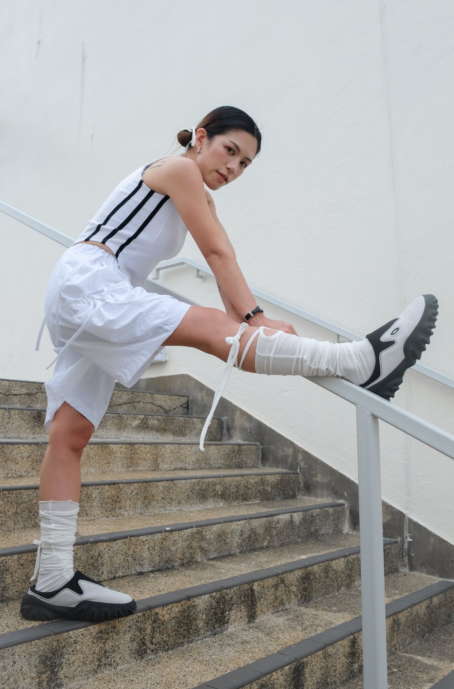✨推！"Ballet Boy" Ribboned Shorts (White)