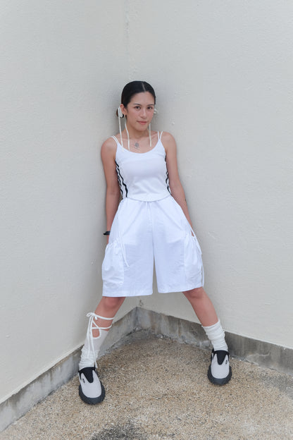 ✨推！"Ballet Boy" Ribboned Shorts (White)