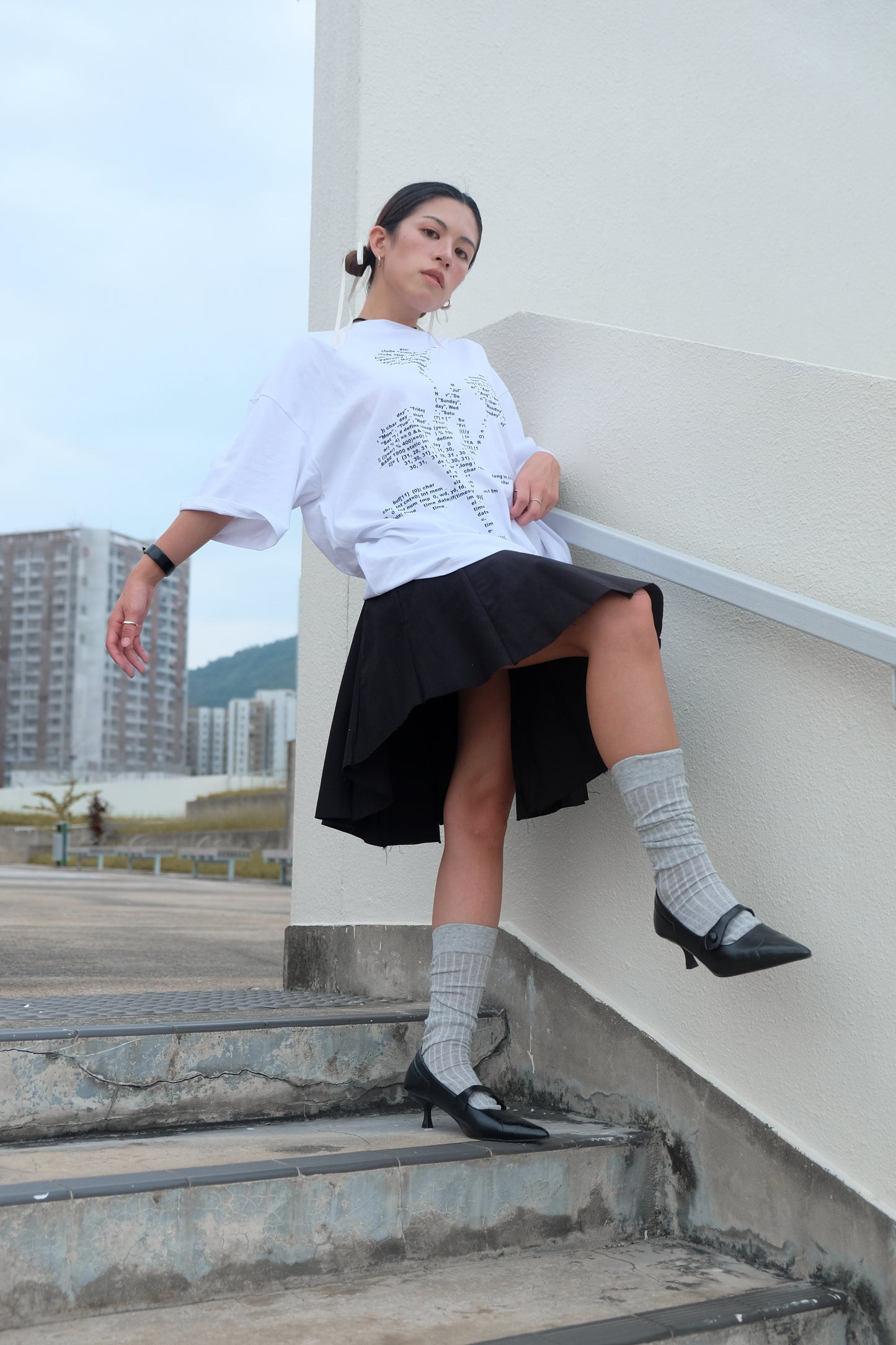 "Jackie" Raw Edge Flare Skirt