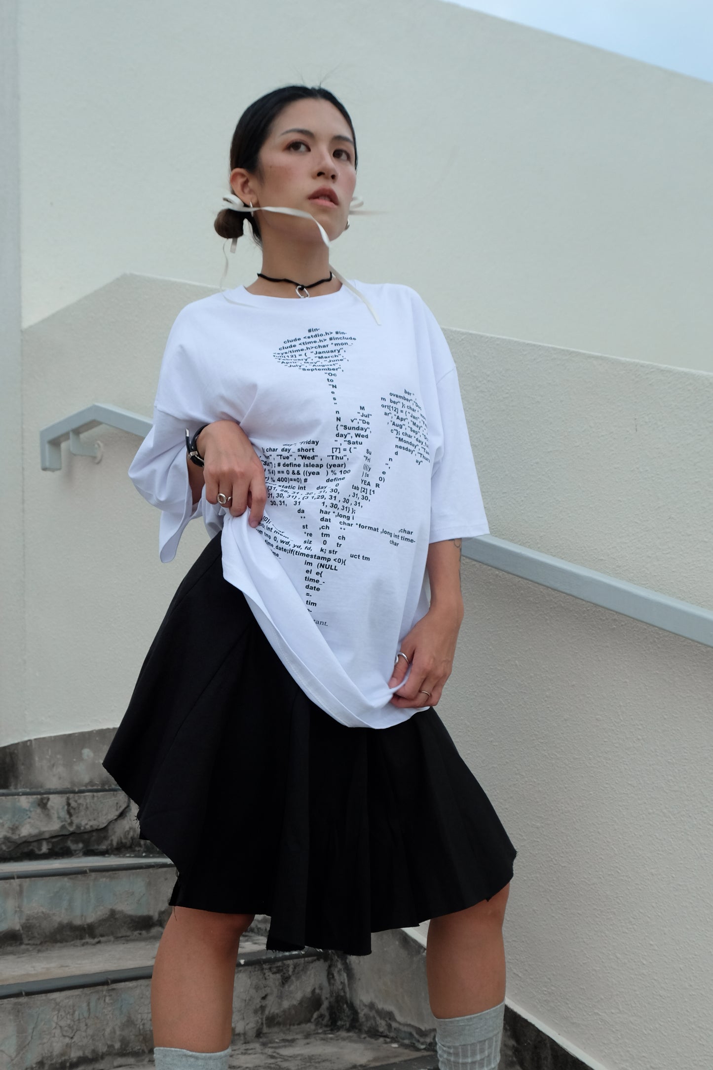 "Jackie" Raw Edge Flare Skirt