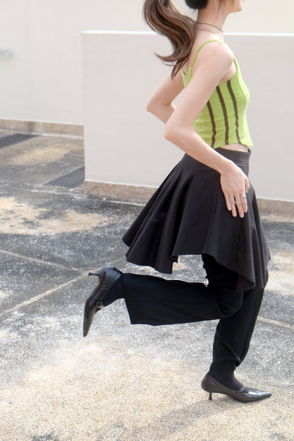 "Jackie" Raw Edge Flare Skirt