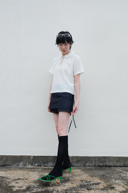 ✨推！"Lipa" Lace-up Layered Skorts (Navy)