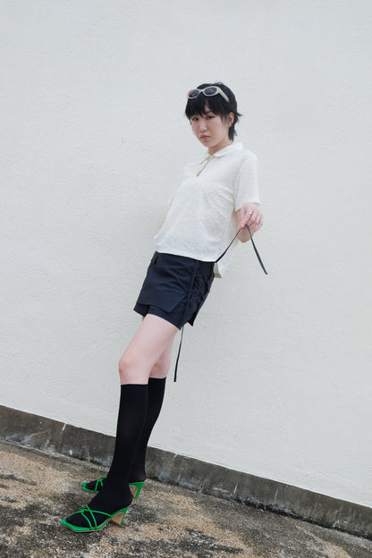 ✨推！"Lipa" Lace-up Layered Skorts (Army Green)