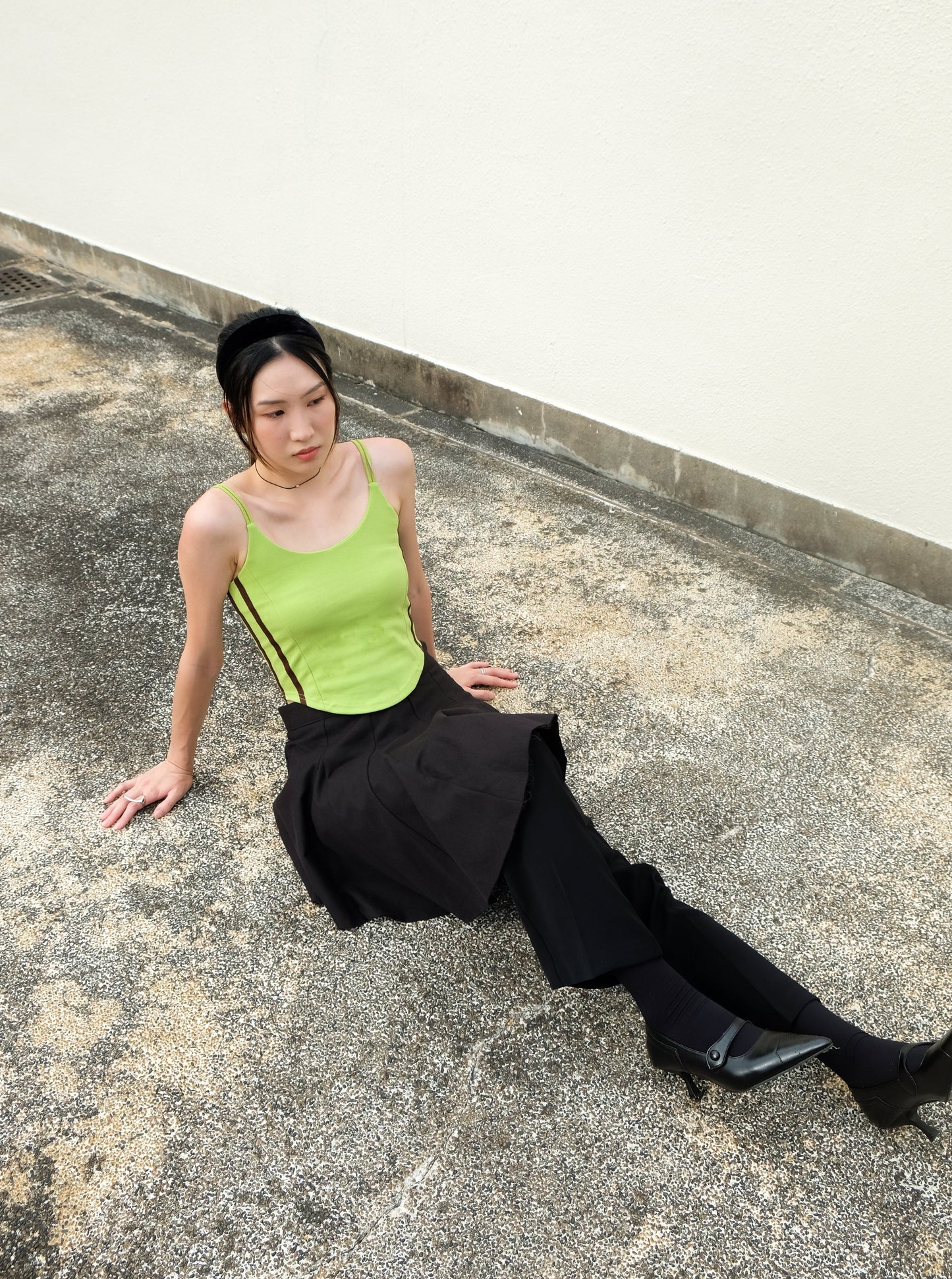 "Jackie" Raw Edge Flare Skirt