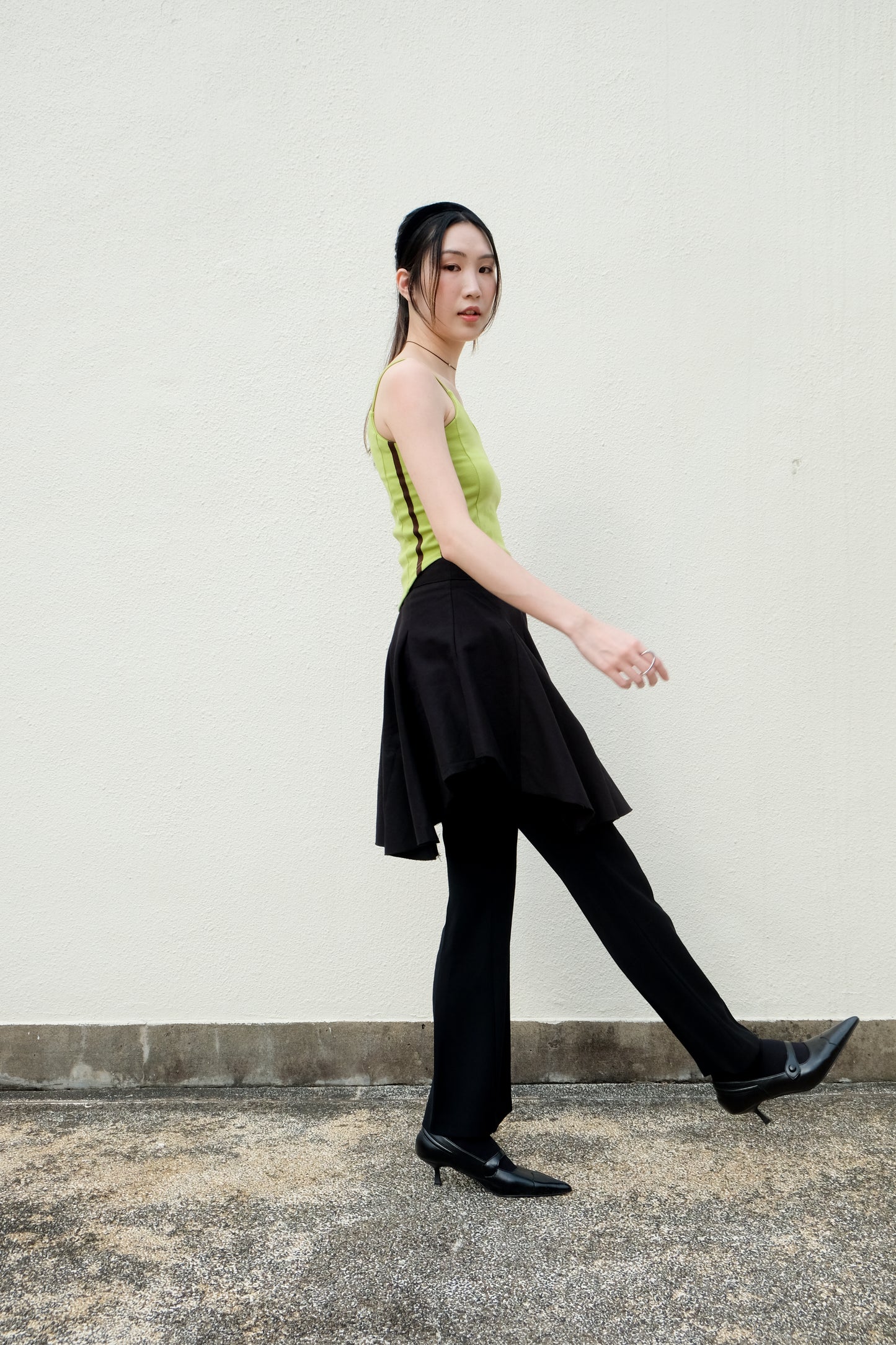 "Jackie" Raw Edge Flare Skirt