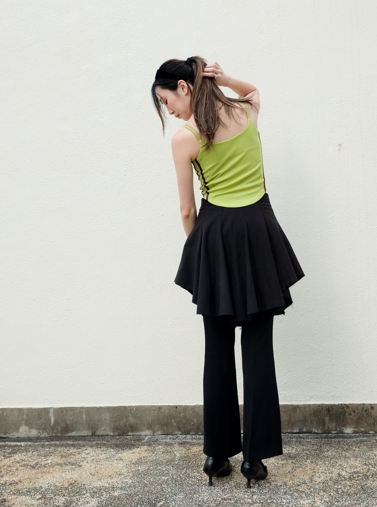 "Jackie" Raw Edge Flare Skirt
