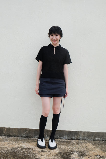 ✨推！"Lipa" Lace-up Layered Skorts (Army Green)