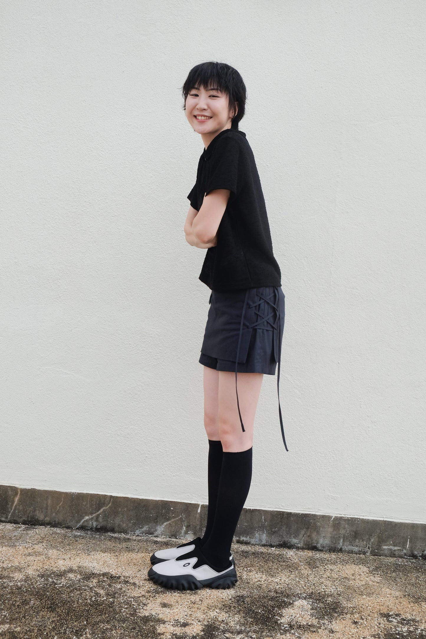 ✨推！"Lipa" Lace-up Layered Skorts (Army Green)