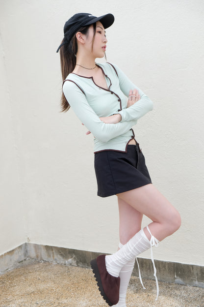 "Emma" Layering A-line Skirt (Black)