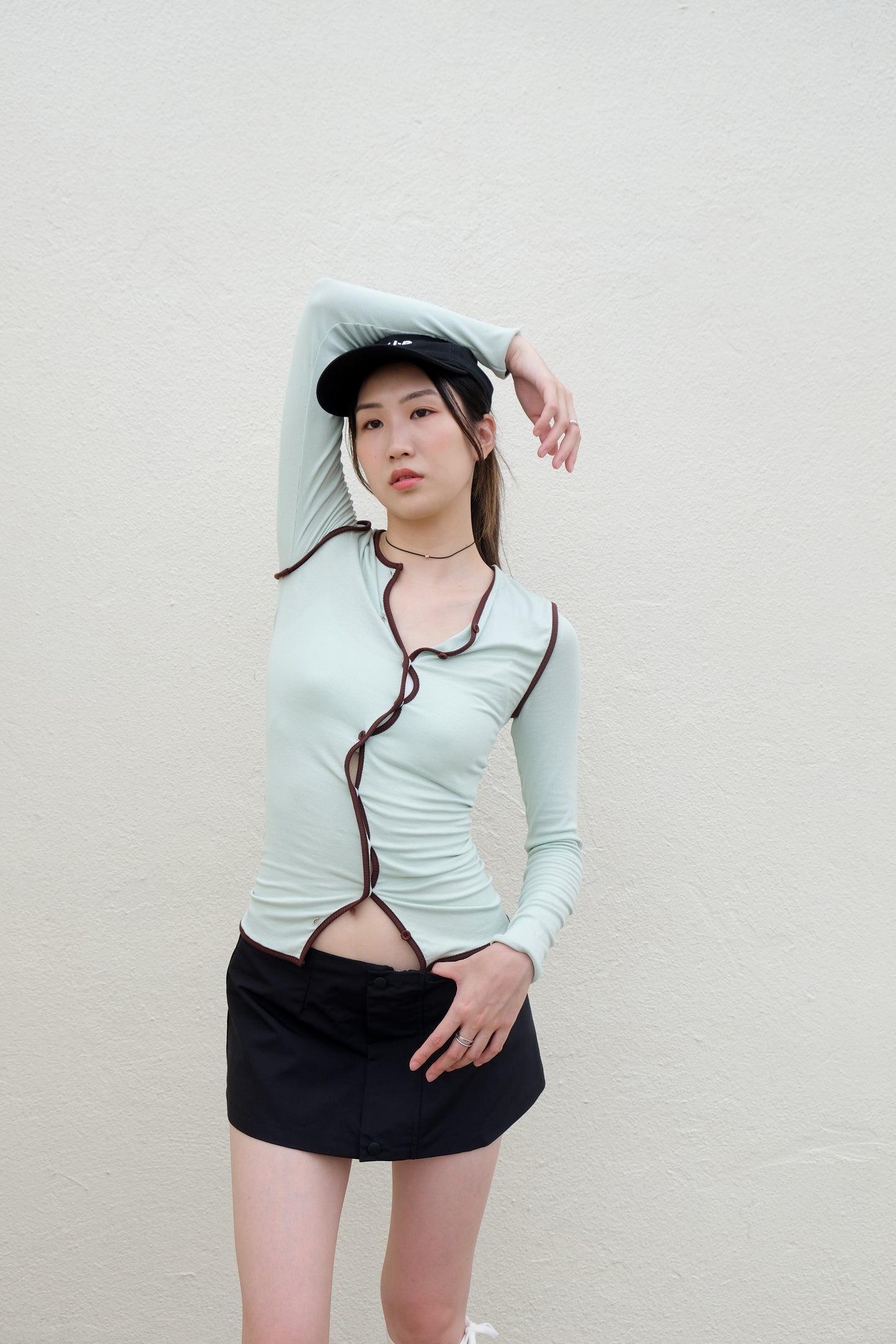 Slim & Curvy Cardigan (Mint x Choco)