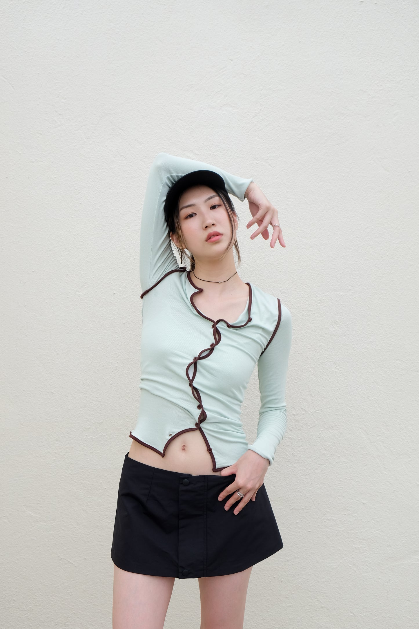 Slim & Curvy Cardigan (Mint x Choco)