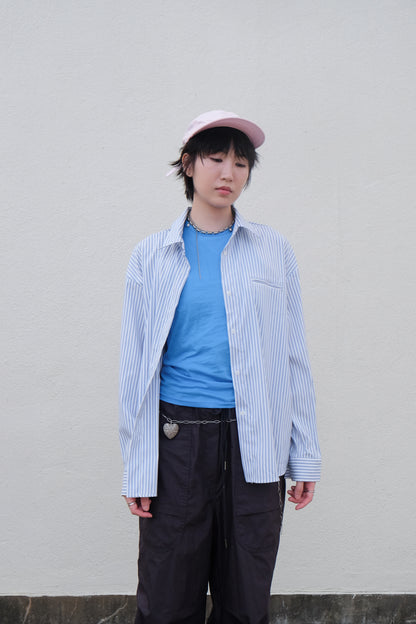 "Eyes" Cut-out Striped Summer Shirt