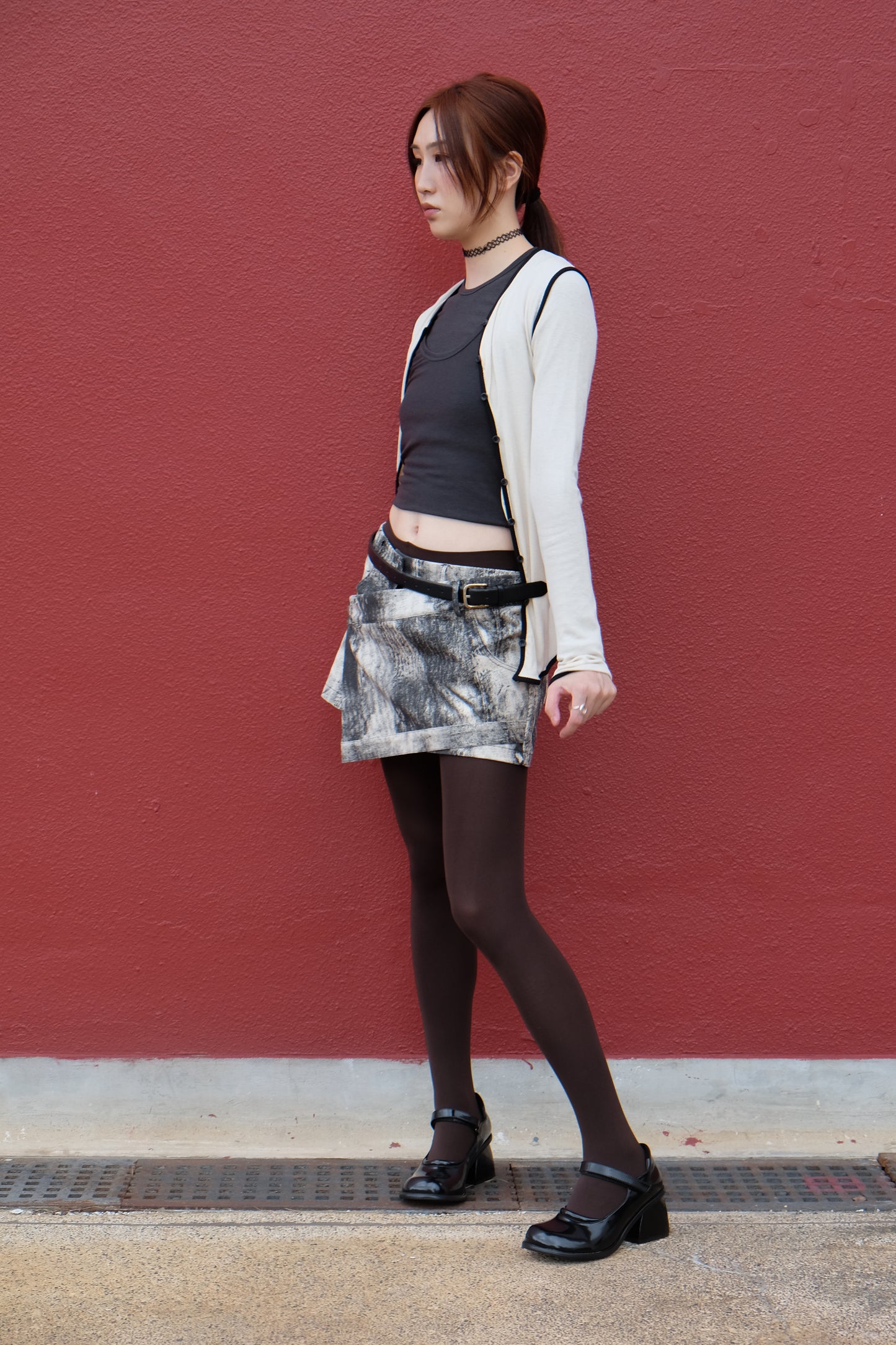 "Gemini" Two-way Layering Top (Caramel/ Charcoal/ Ivory)