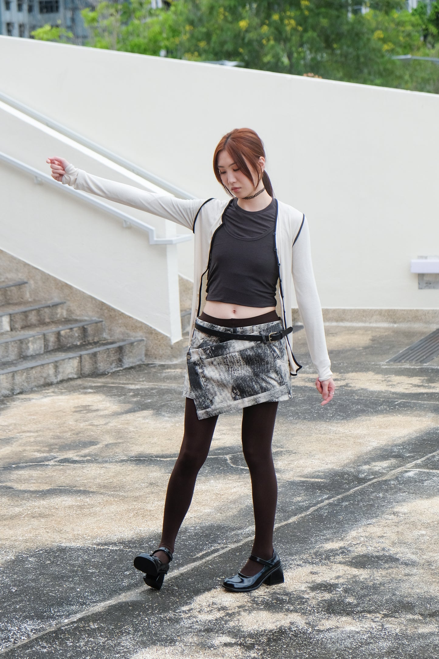 "Gemini" Two-way Layering Top (Caramel/ Charcoal/ Ivory)