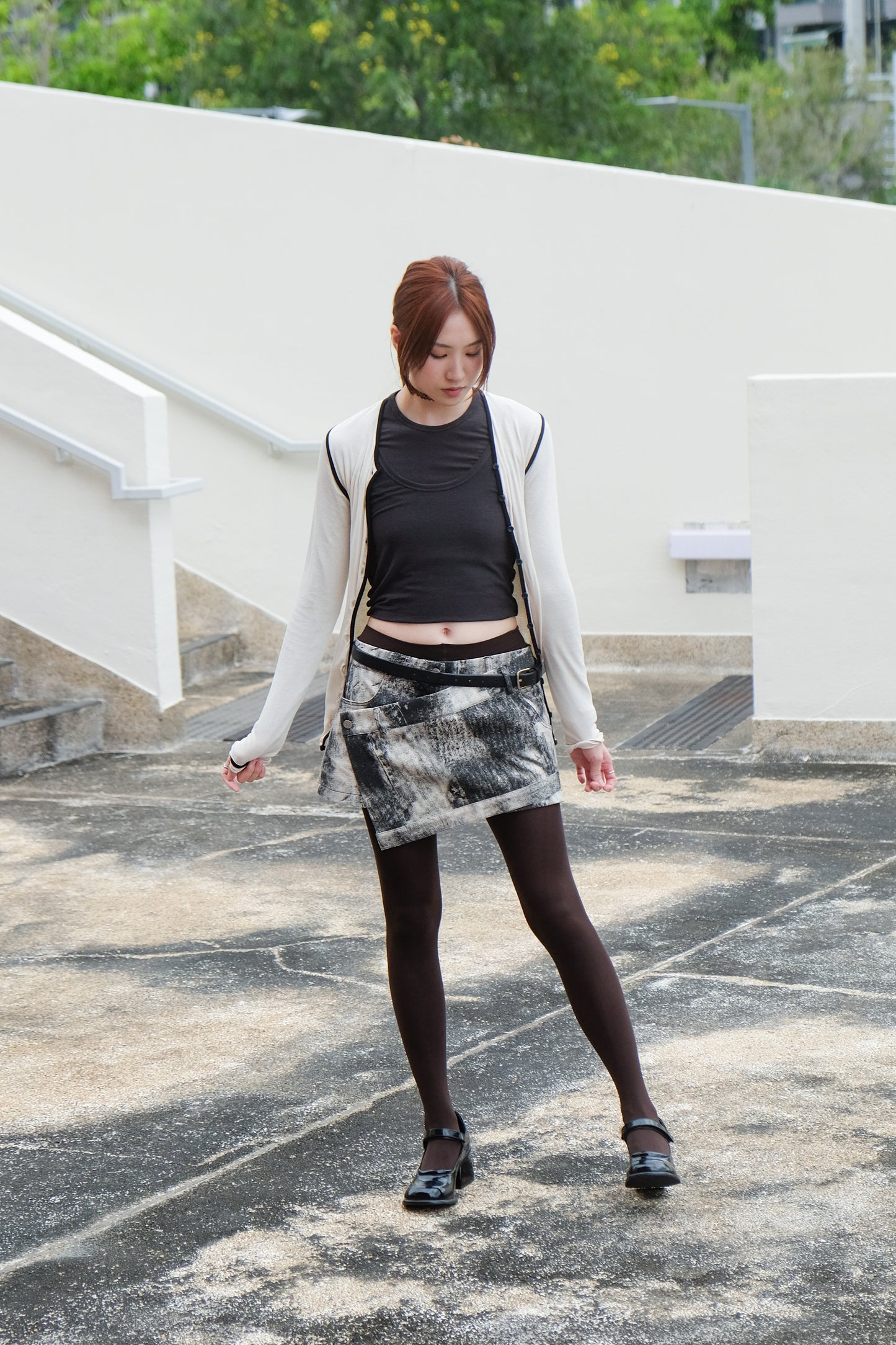"Gemini" Two-way Layering Top (Caramel/ Charcoal/ Ivory)