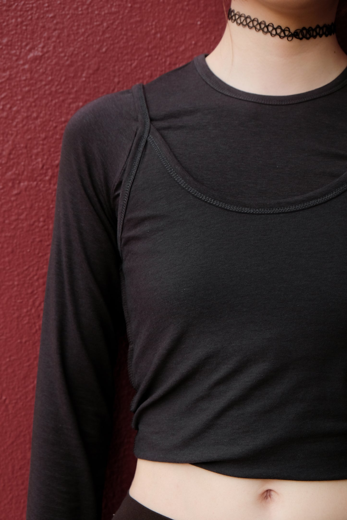 "Gemini" Two-way Layering Top (Caramel/ Charcoal/ Ivory)