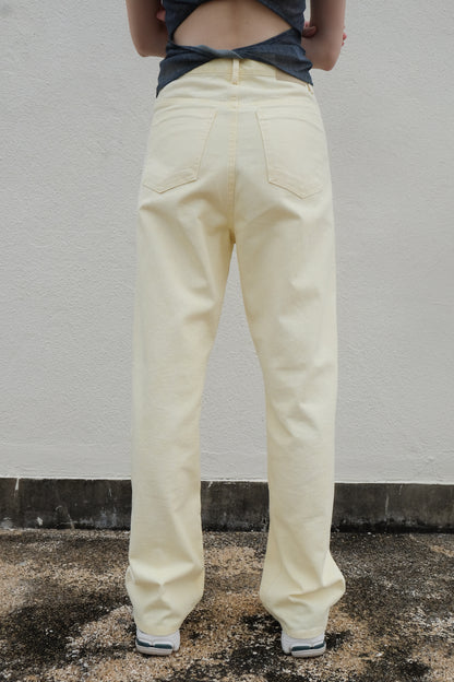 Pastel Straight Summer Pants (White)