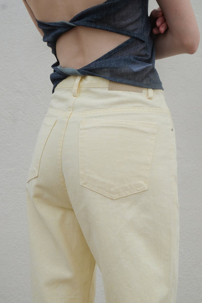 Pastel Straight Summer Pants (White)