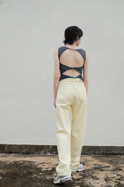 Pastel Straight Summer Pants (White)
