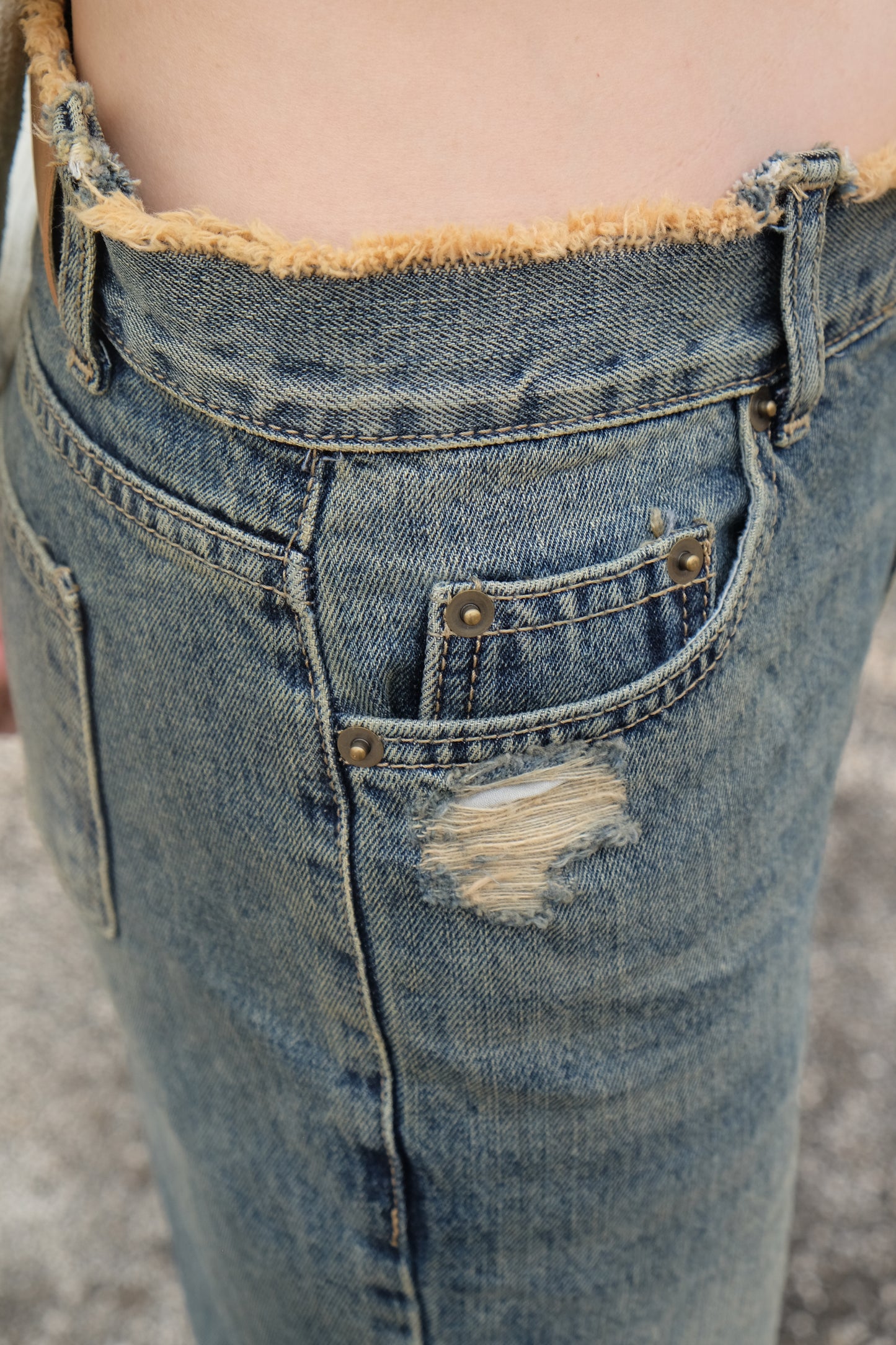 "Ayumi" Retro Bootcut Washed Jeans