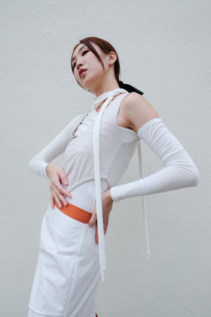 "Alexa" One-Shoulder Top (White)