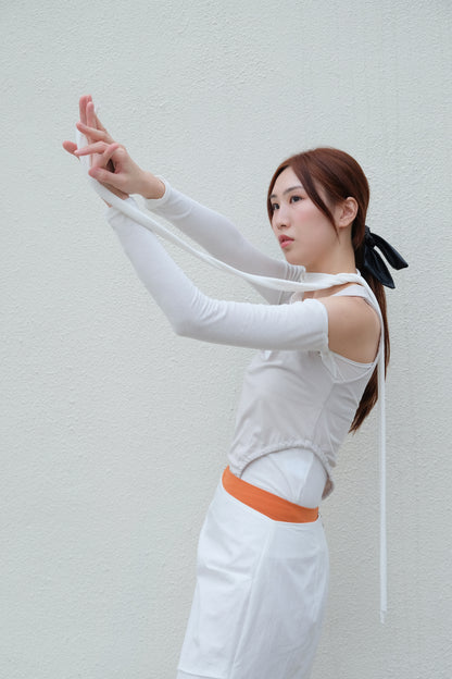 "Alexa" One-Shoulder Top (White)