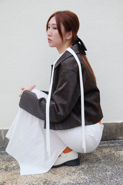 ✨推！"Shiina" Gathered Skirt (White)