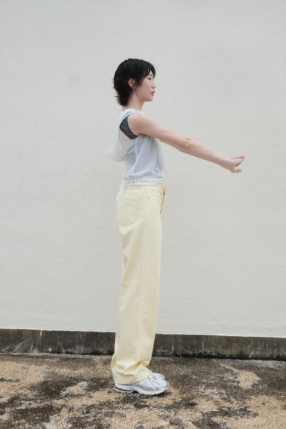 Pastel Straight Summer Pants (White)