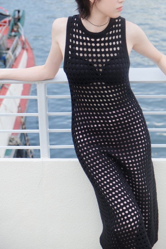 ✨推！"Madrid" Net Knit Dress (Black)