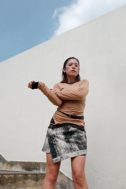 "Gemini" Two-way Layering Top (Caramel/ Charcoal/ Ivory)