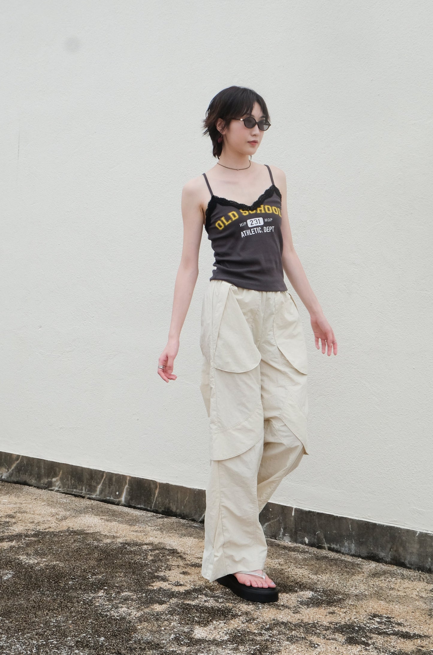 ✨推！"Old School" Lace Cami (Charcoal)
