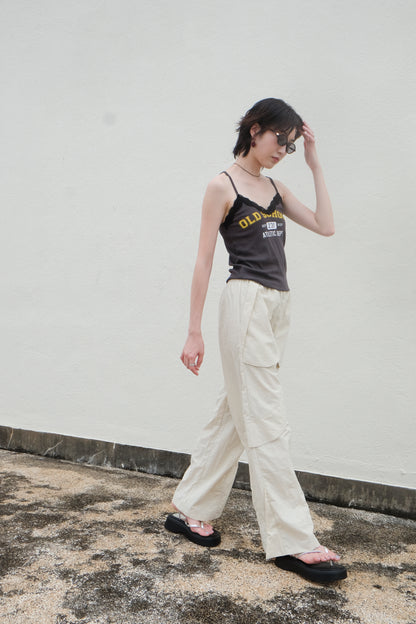 ✨推！"Old School" Lace Cami (Charcoal)