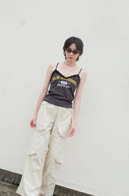 ✨推！"Old School" Lace Cami (Charcoal)