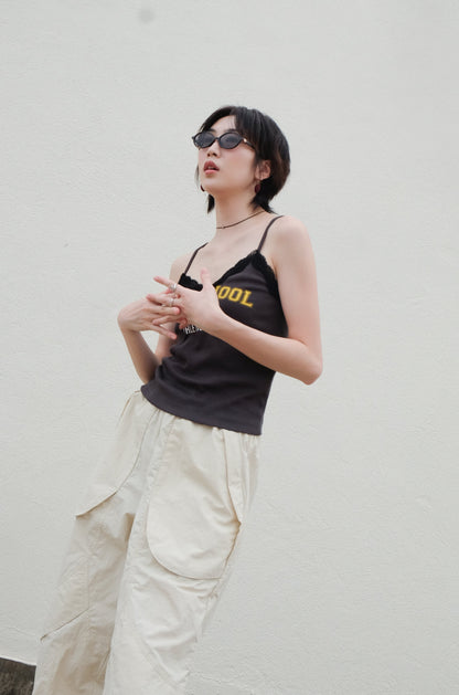 ✨推！"Old School" Lace Cami (Charcoal)