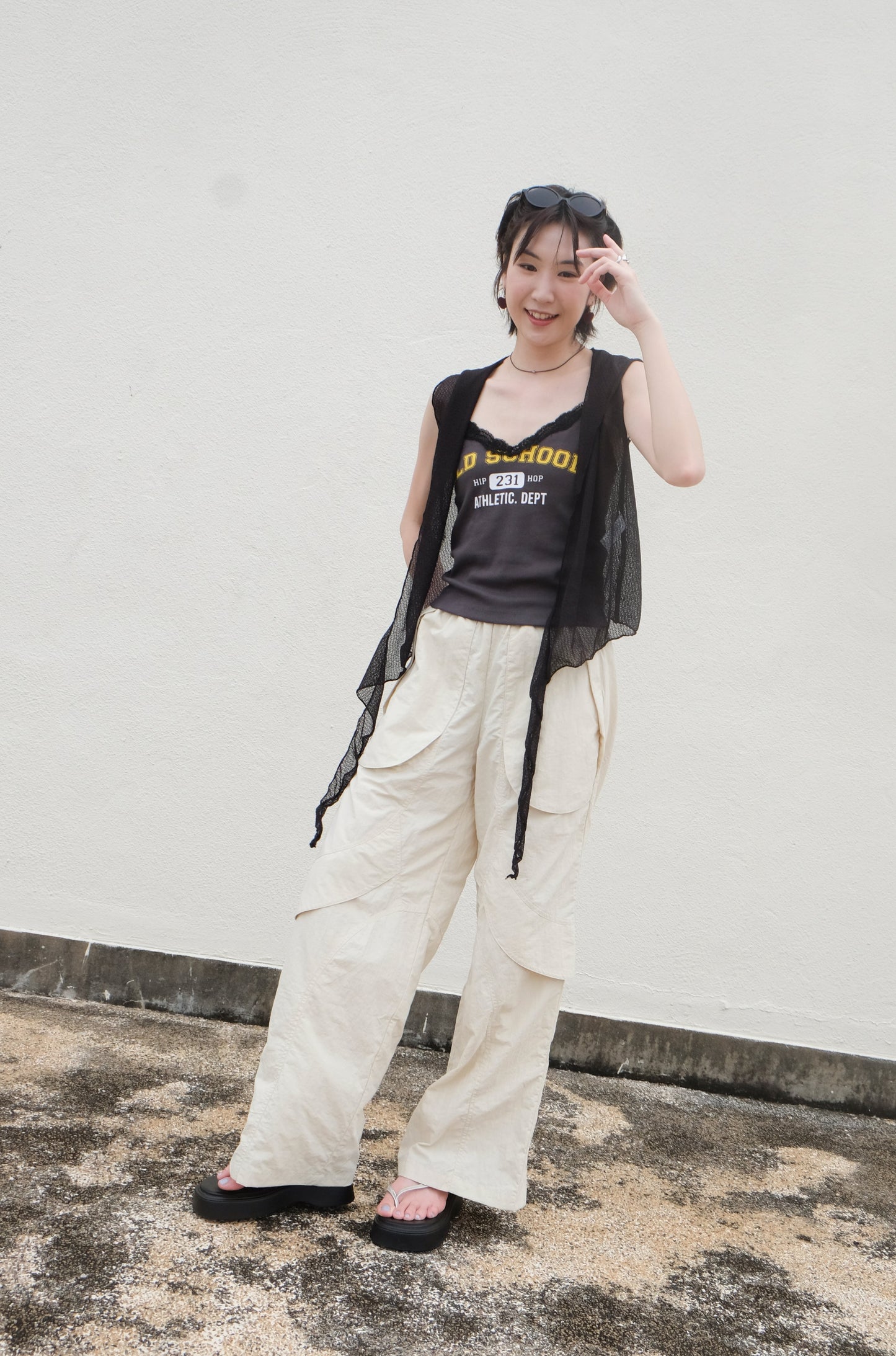 ✨推！"Old School" Lace Cami (Charcoal)
