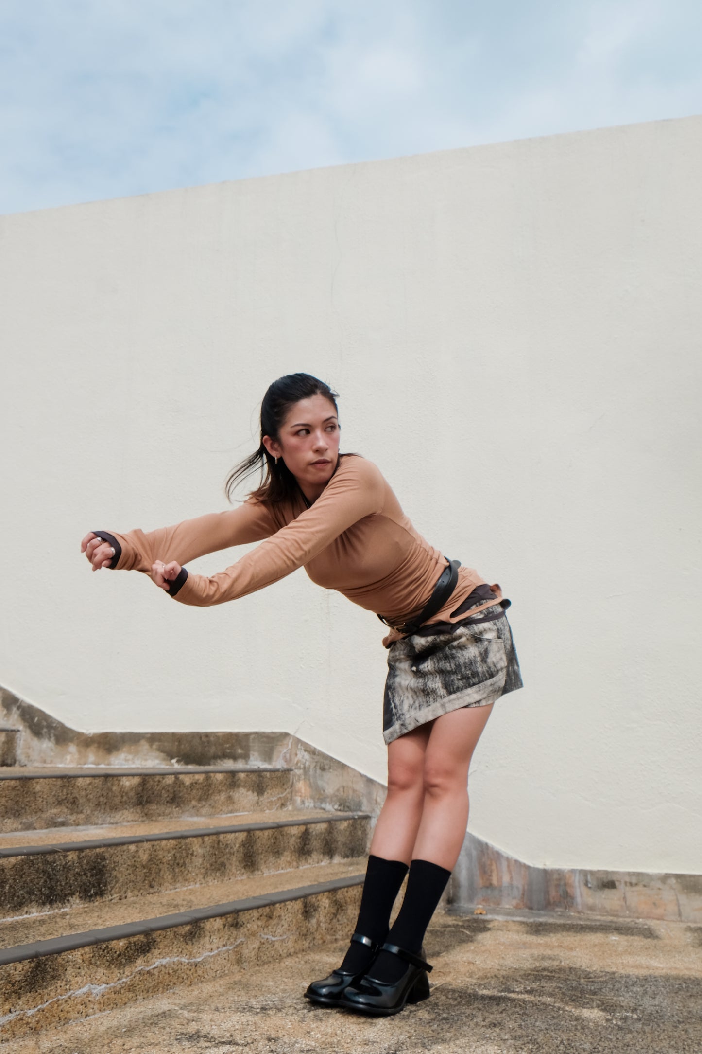 "Gemini" Two-way Layering Top (Caramel/ Charcoal/ Ivory)