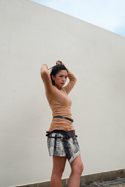 "Gemini" Two-way Layering Top (Caramel/ Charcoal/ Ivory)