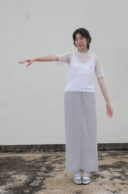 ✨推！Flower Embroidery Mesh Tank Top (White)