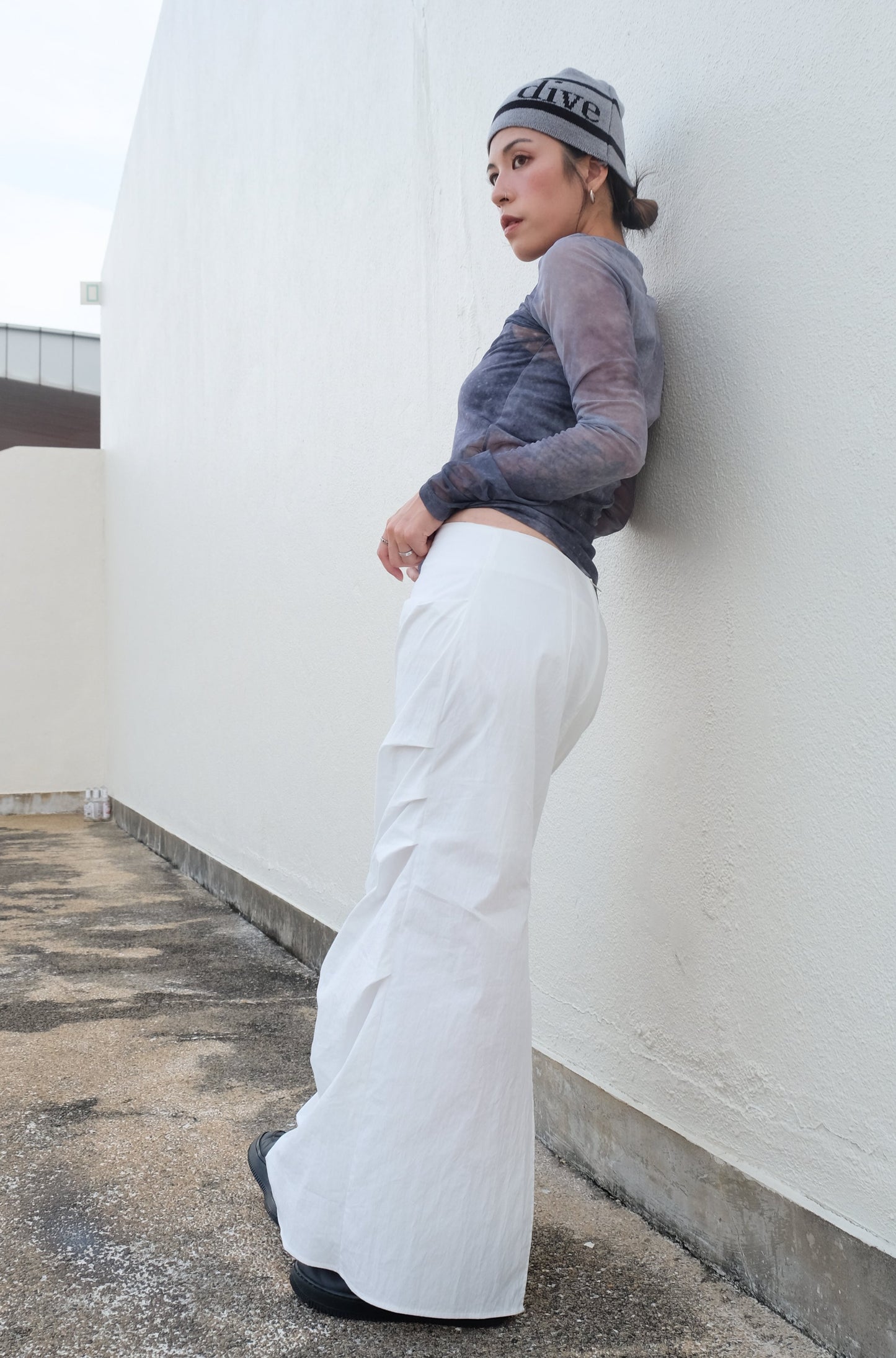 ✨推！"Shiina" Gathered Skirt (White)
